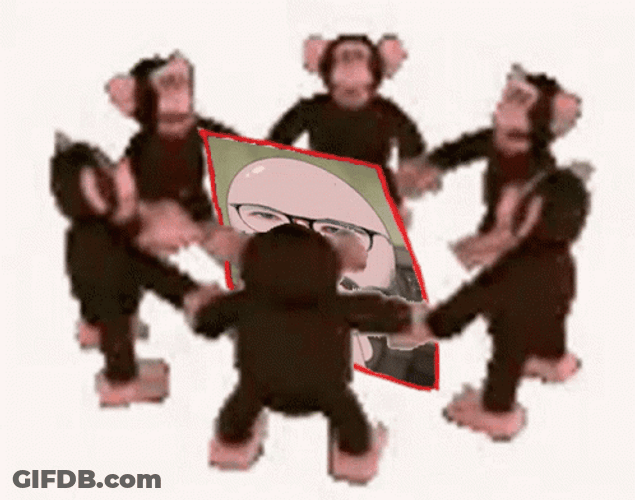 High Speed Spinning Cartoon Monkeys Circle GIF