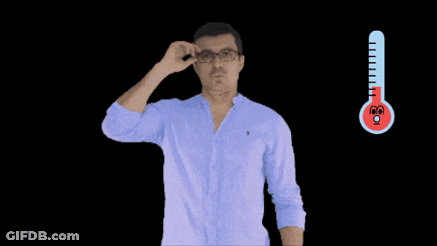 High Temperature Man Wiping Sweat GIF