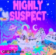 Highly Suspect Book Cover With Unicorn GIF