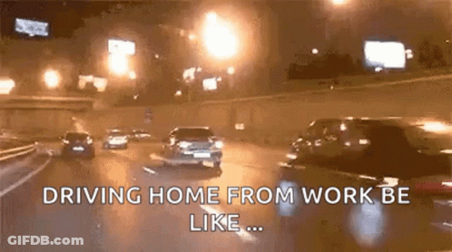 Highway Cars Driving Home From Work Be Like At Night GIF