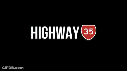 Highway In Rainbow Colors On Black Background GIF