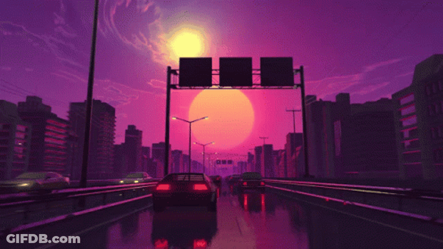 Highway Sunset Perfect Loop GIF