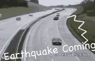 Highway With Cars Earthquake Coming GIF