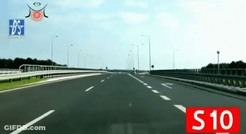 Highway With S10 Sign GIF