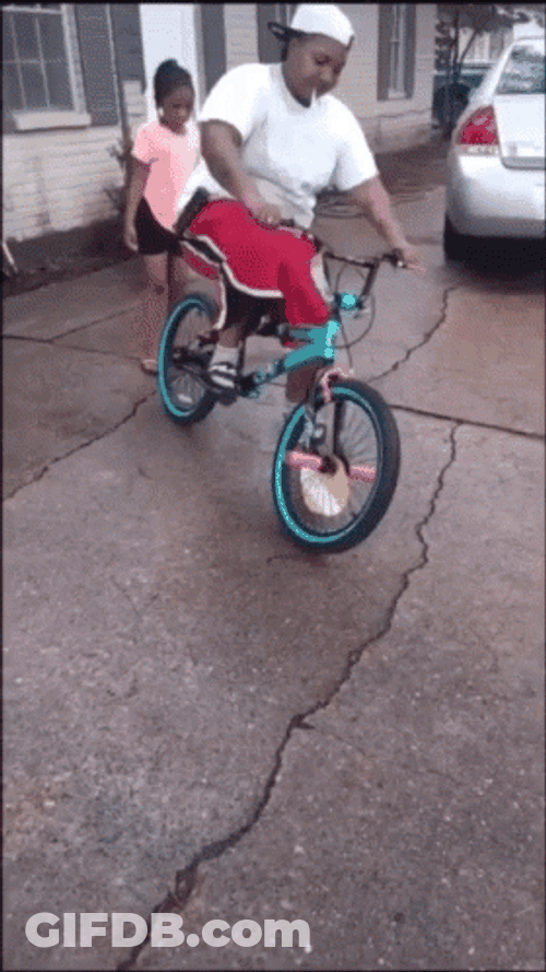 Hilarious Bike Riding Fail Bike Breaking Down GIF