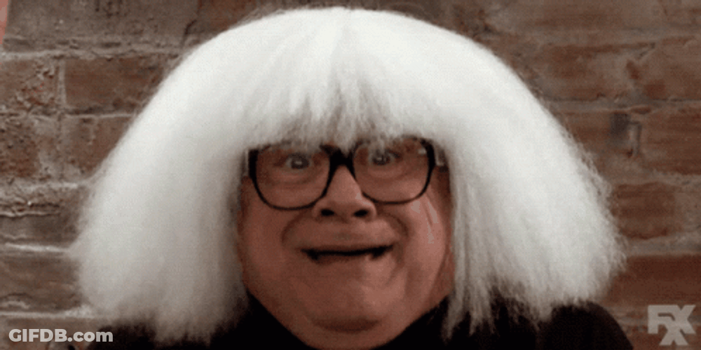 Hilarious Danny Devito Silver Wig GIF