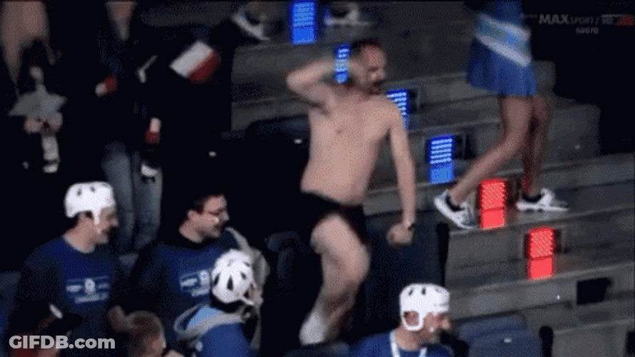 Hilarious Die Hard Fan Dancing Ickey Shuffle GIF