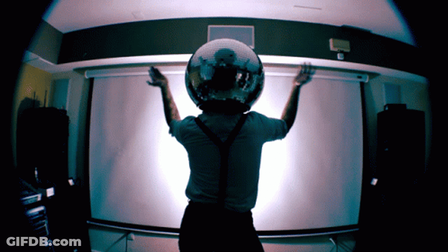 Hilarious Disco Ball Man Dancing GIF