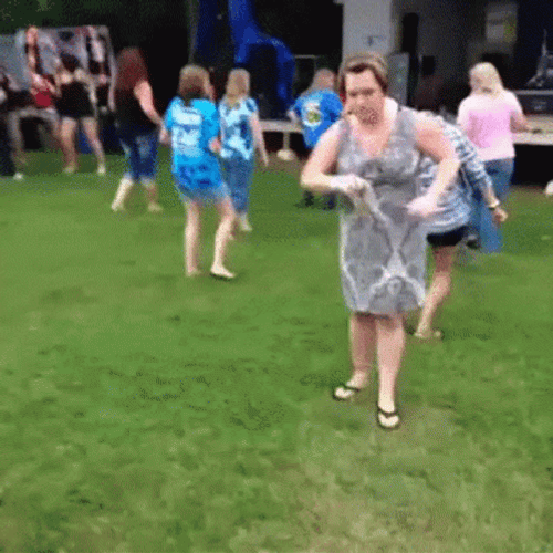 Hilarious Drunk Lady With People Dancing Behind GIF