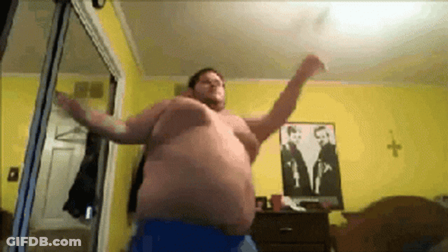 Hilarious Fat Man Dancing GIF