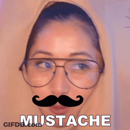 Hilarious Girl Using Mustache App GIF