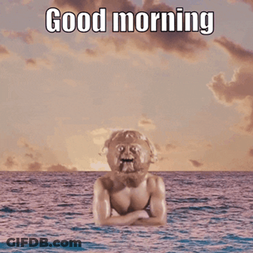 Hilarious Good Morning Bikini Man GIF