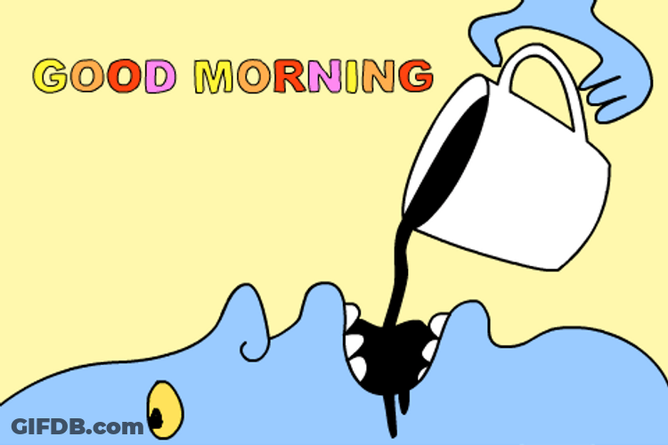 Hilarious Good Morning Coffee Comatose GIF