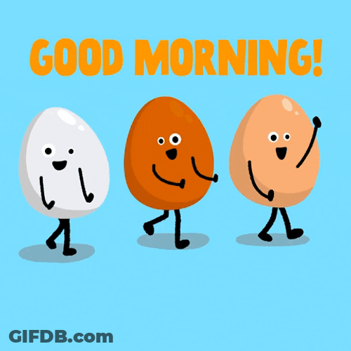 Hilarious Good Morning Marching Egg Heads GIF