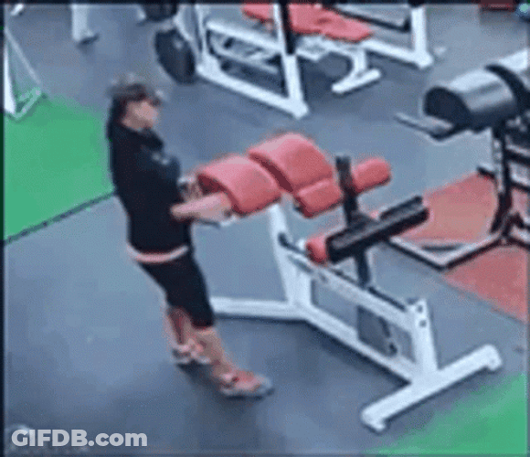 Hilarious Gym Newbie Work Out Mishap GIF