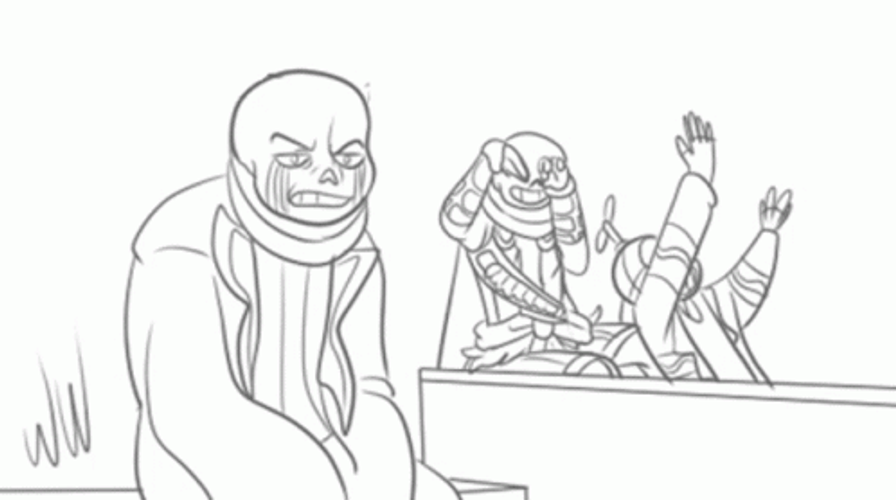 Hilarious Ink Sans And Sans Moment GIF