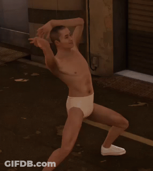 Hilarious Japanese Guy Dancing Ickey Shuffle GIF