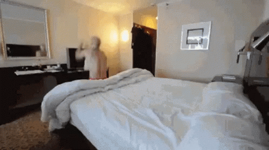 Hilarious Jumping On Bed Time GIF