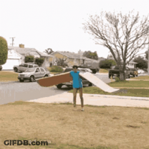 Hilarious Kid Carton Wings Flying GIF