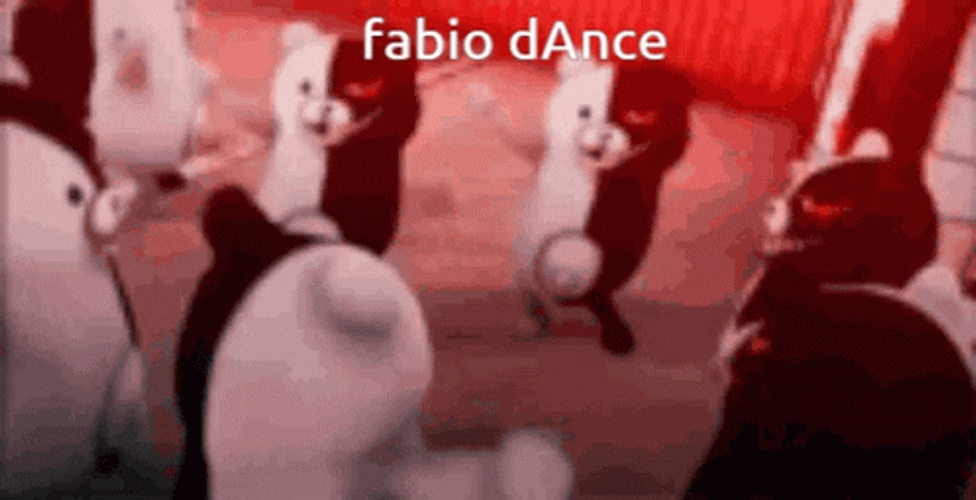 Hilarious Monokuma Fabio Mob Dance Meme GIF