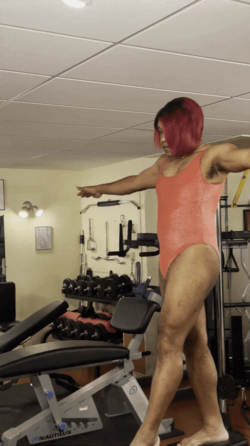 Hilarious Queer Pointing Toes On Balance Beam GIF