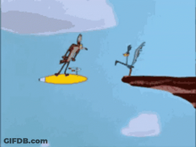 Hilarious Roadrunner Teasing Coyote Cliff GIF