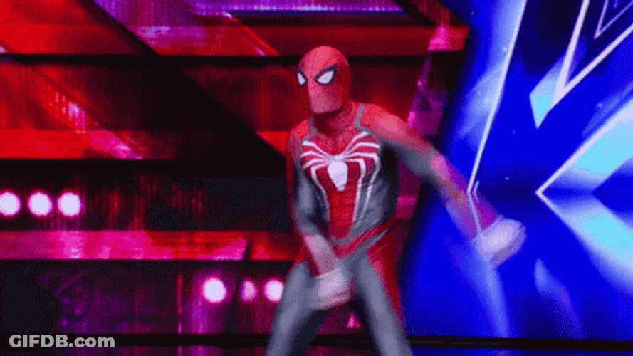 Hilarious Spiderman Floss Dance GIF