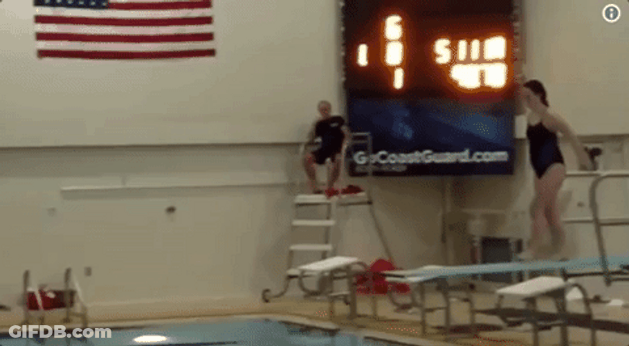 Hilarious Spring Board Triple Lindy Dive Fail GIF