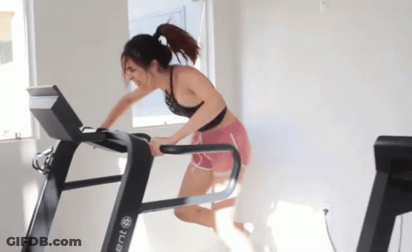 Hilarious Weird Working Out Treadmill Prank GIF