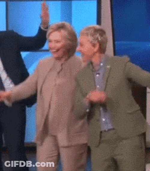 Hillary Clinton Dabbing On The Ellen DeGeneres Show GIF