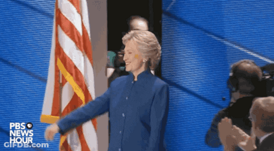 Hillary Clinton Hugging Barack Obama GIF
