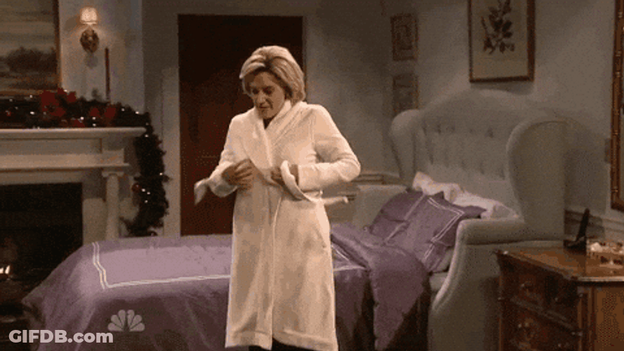 Hillary Clinton Removing Her Robe GIF
