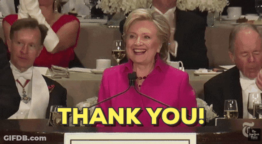 Hillary Clinton Saying Thank You GIF