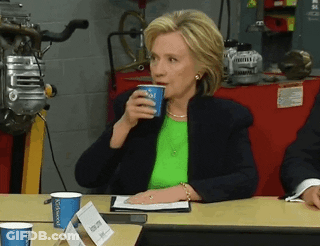 Hillary Clinton Sips Tea GIF