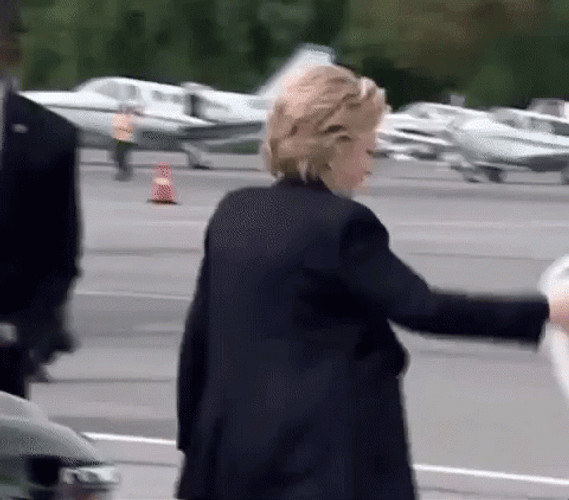 Hillary Clinton Walking Up The Stair GIF