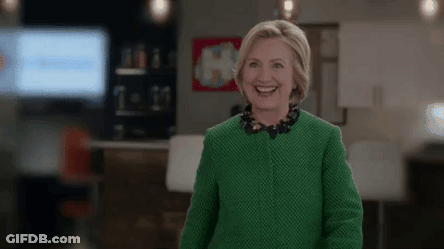 Hillary Clinton Winking While Walking GIF