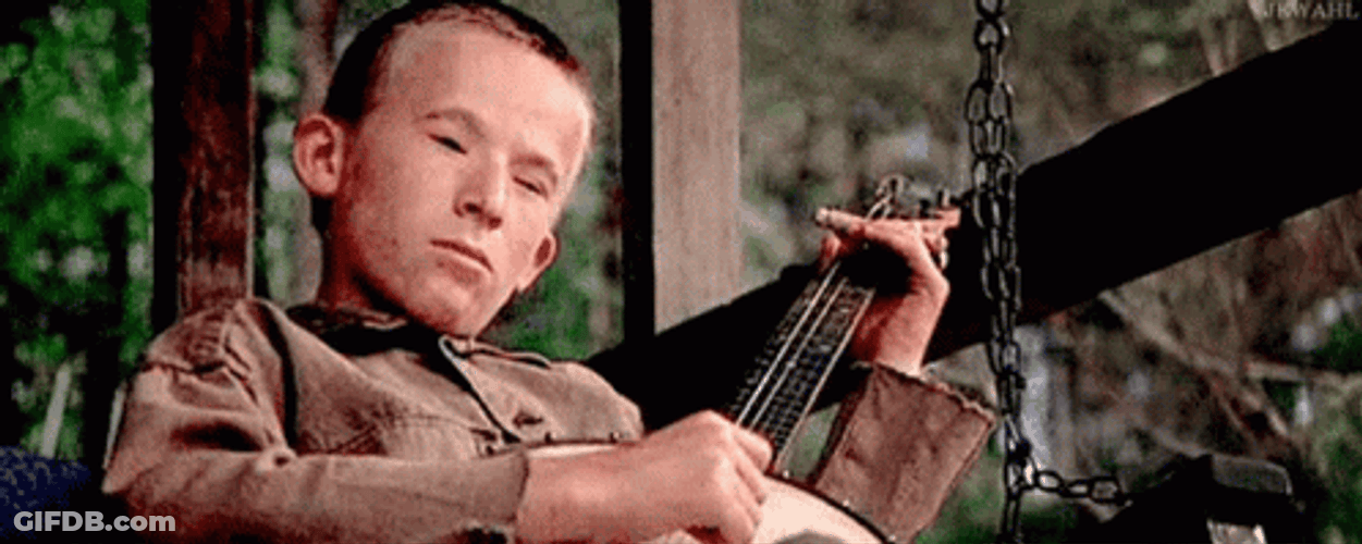 Hillbilly Billy Redden Playing Banjo GIF