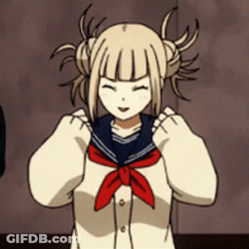 Himiko Toga Closing Arms While Inshock GIF