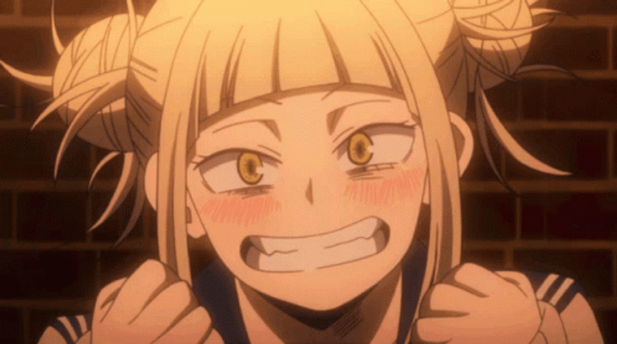 Himiko Toga Forcing Smile Animation GIF