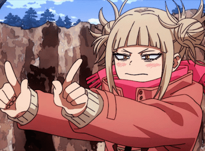 Himiko Toga Saying No Hand Sign GIF