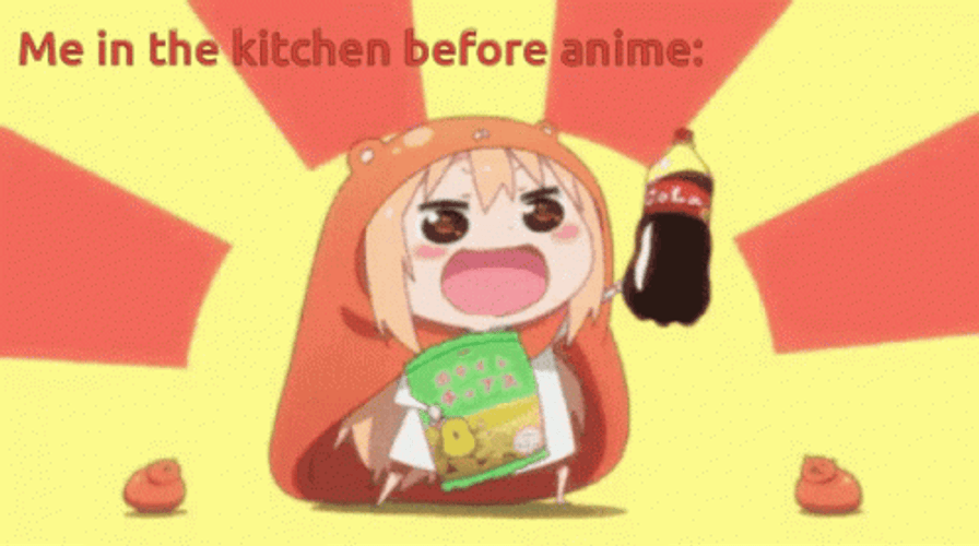 Himouto! Umaru-Chan Showing Her Coke GIF