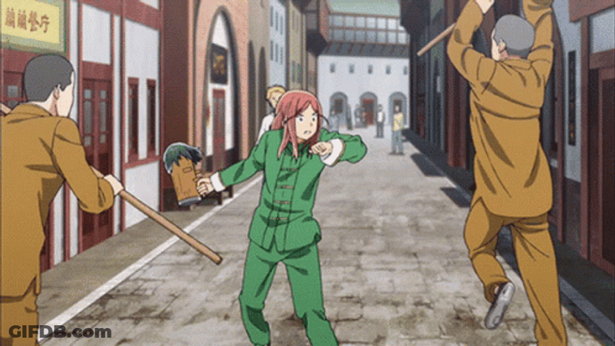 Hinamatsuri Kung Fu Anime Fights GIF