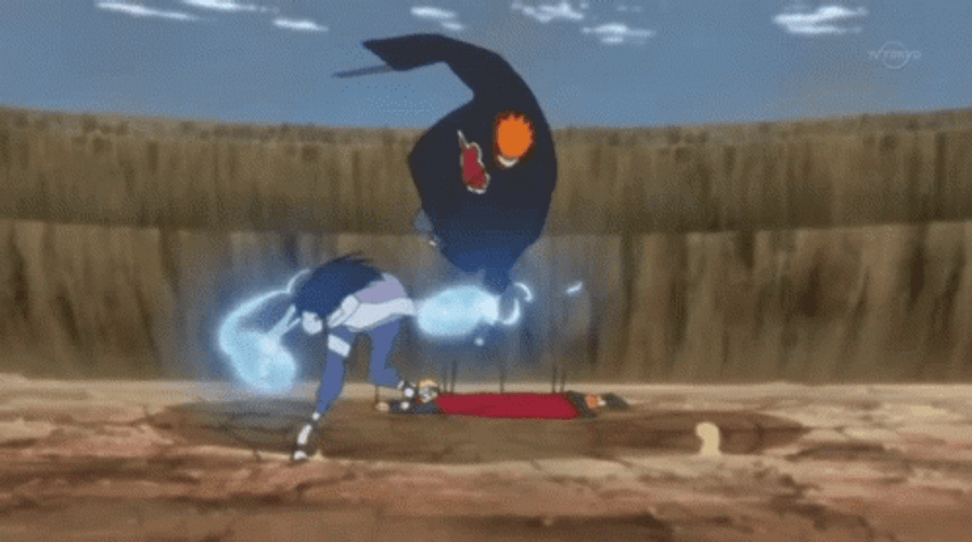 Hinata And Naruto Fight Pain GIF