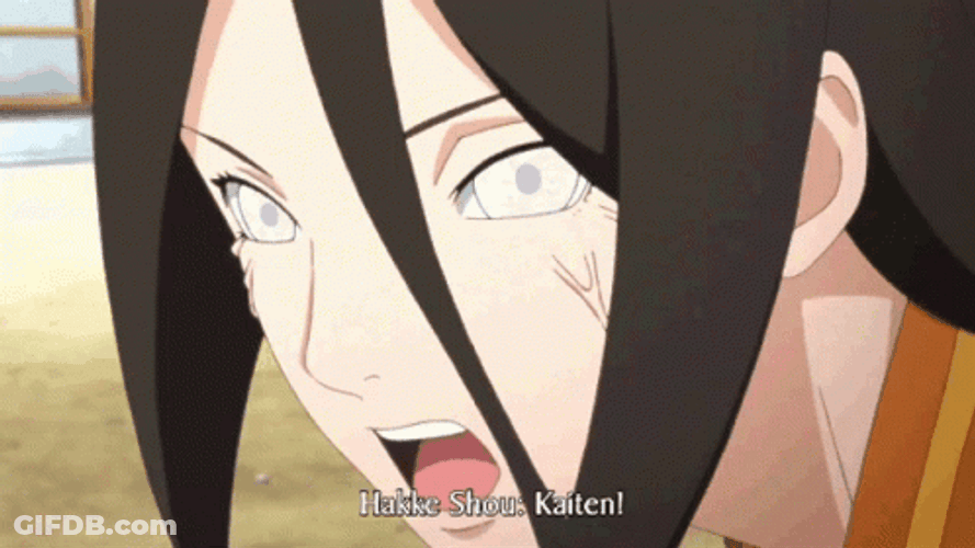 Hinata Hyuga Attacking Naruto GIF