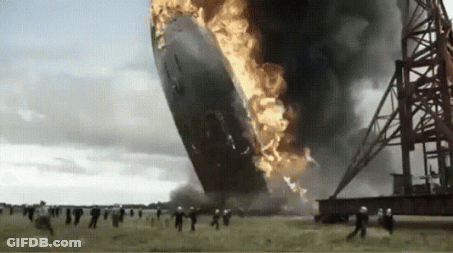 Hindenburg Crash And Burn GIF