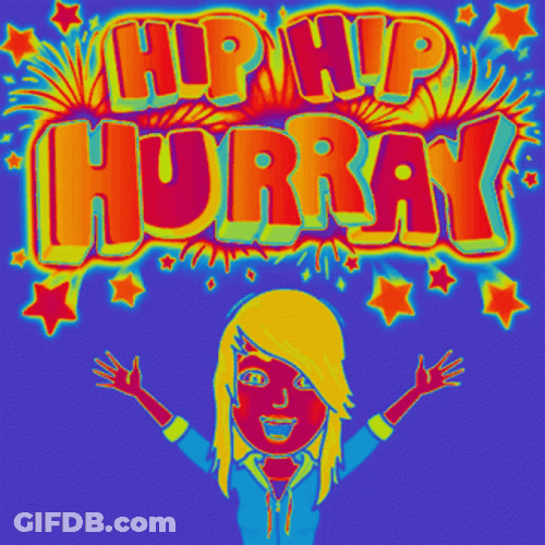 Hip Hip Hurray Flashing Greeting GIF
