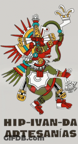 Hip-Ivan-Da Artesanias Poster With Native American Warrior GIF