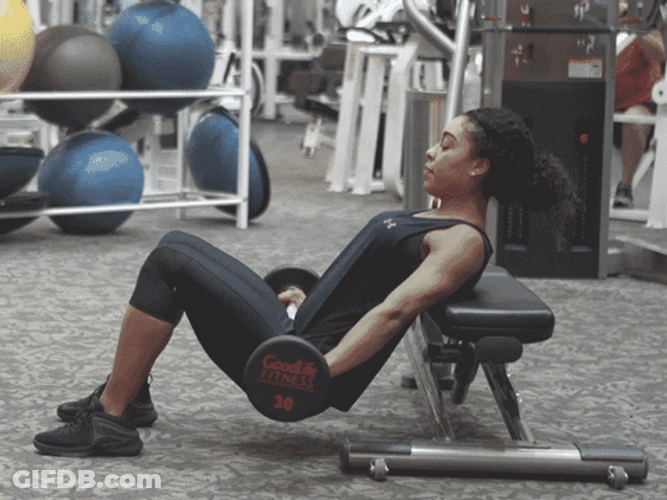 Hip Thrust Barbell Girl Workout GIF