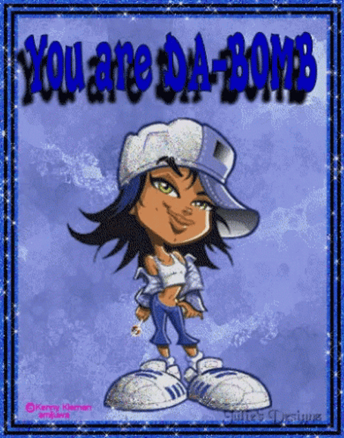 Hiphop Girl Glittery You Da Bomb GIF