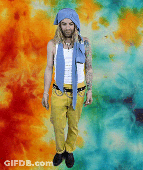 Hippie Doing Zen Meditation Yoga Pose GIF